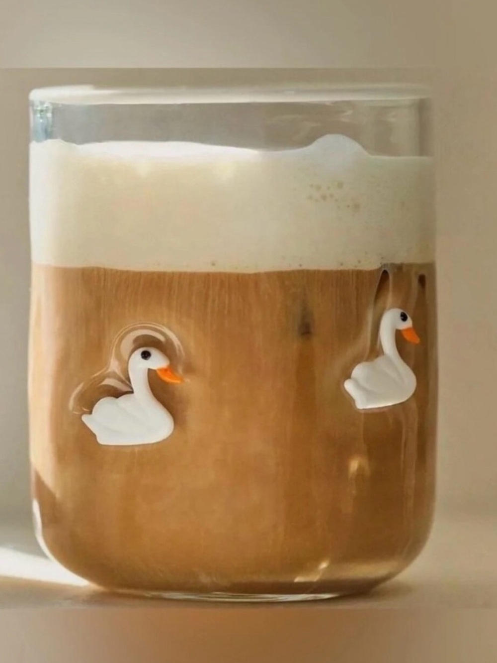 Anthropologie Swan Glass Juice Icon Clear White Bird New in Box NIB
